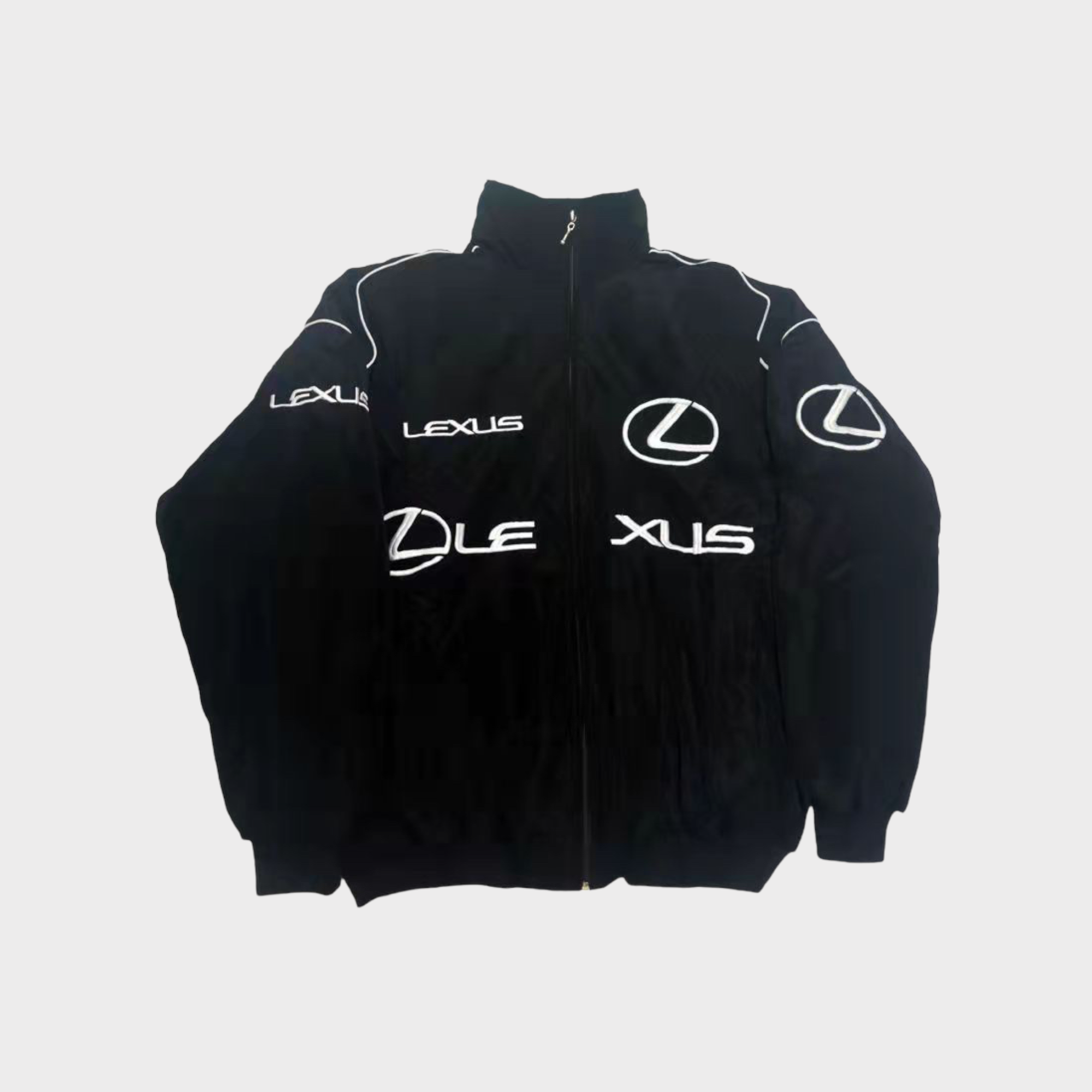 Lexus Racing Puffer Jacket – Black Embroidered Motorsport Windbreaker