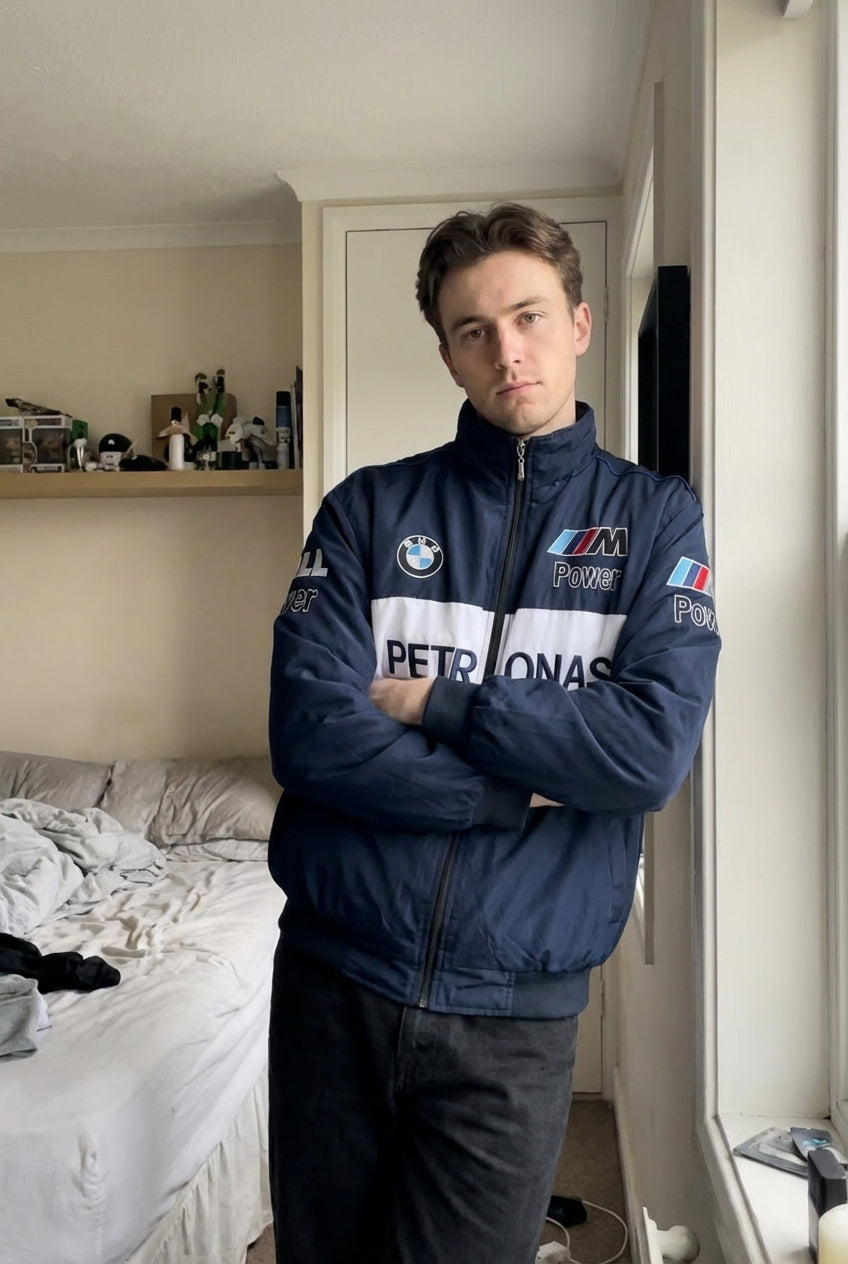 BMW Sauber F1 Team Zip-Up Jacket Navy Blue | M Power Petronas Racing Logos