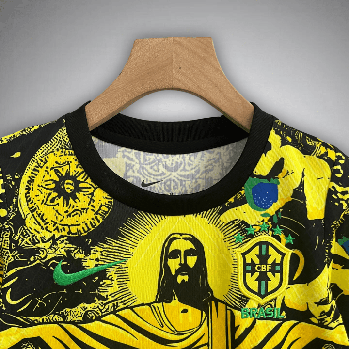 Brazil Jesus Christ the Redeemer Kids Jersey – Yellow Edition