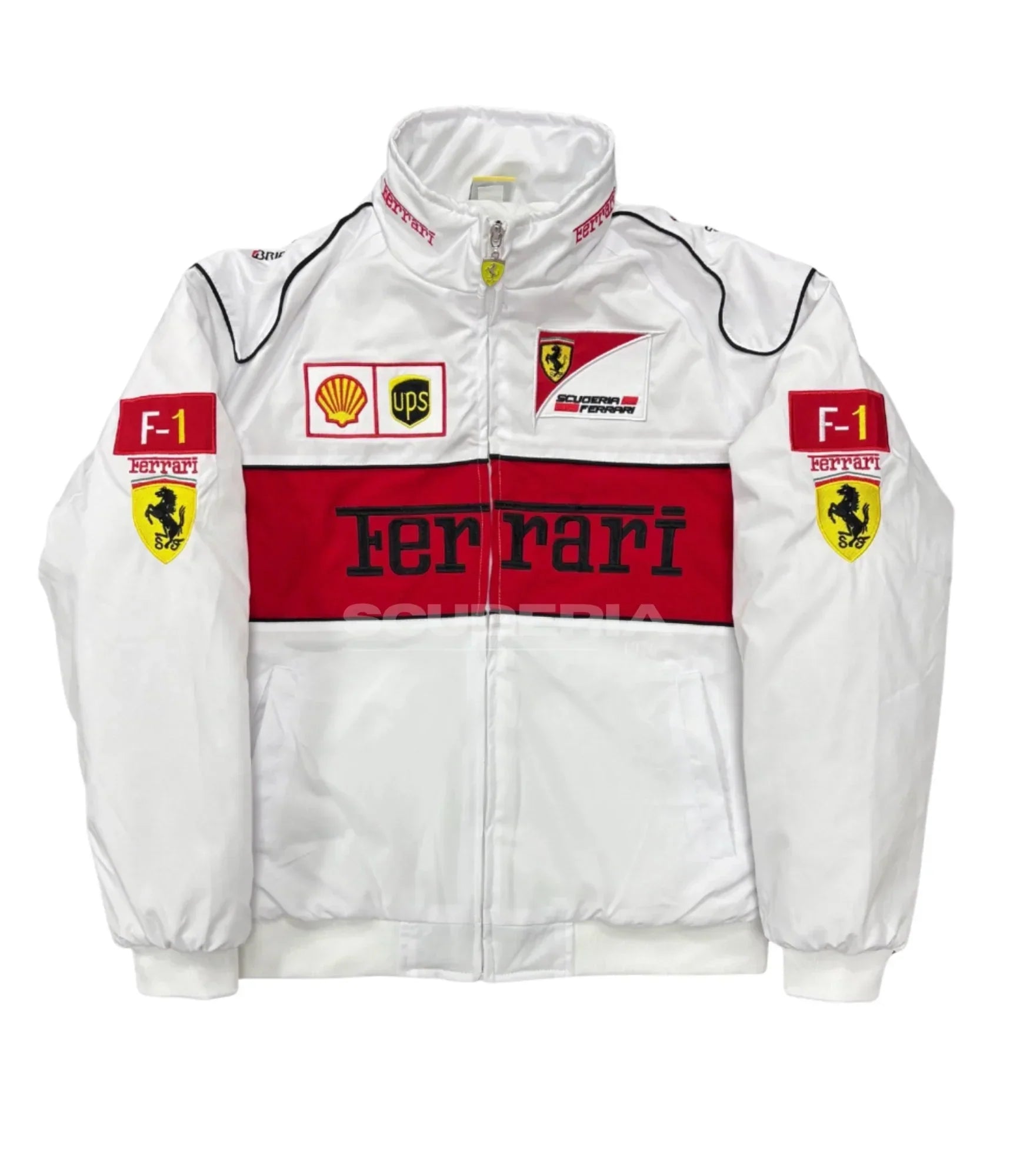 Ferrari F1 Vintage  White Racing Jacket