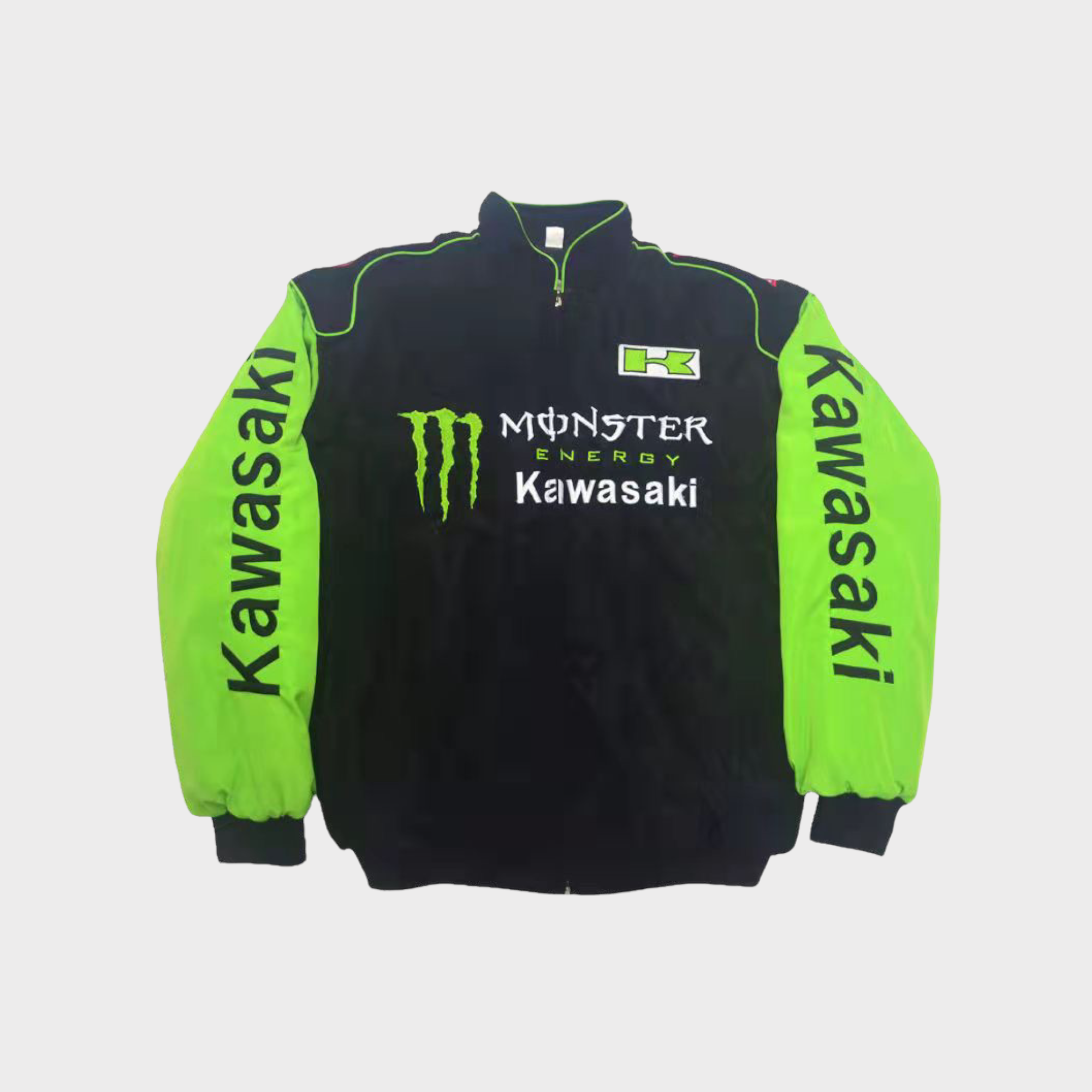 Kawasaki Monster Energy Racing Team Jacket – Black/Green Motorsport Outerwear