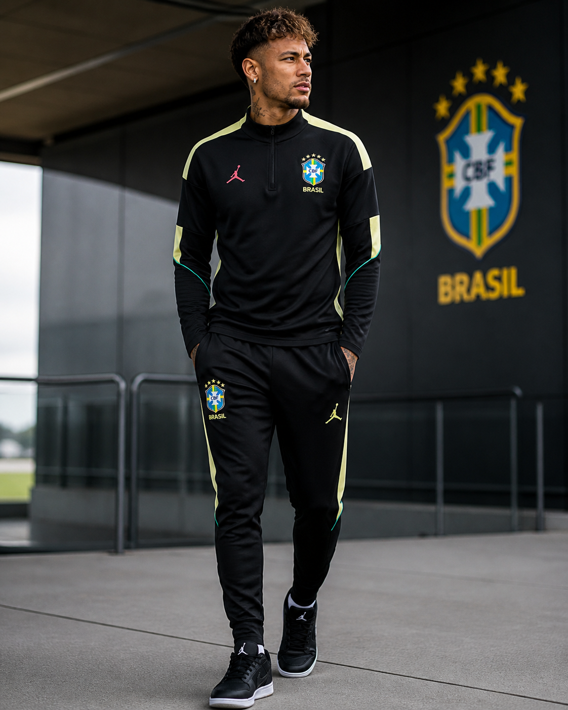 Brazil Jordan Black Tracksuit 2026