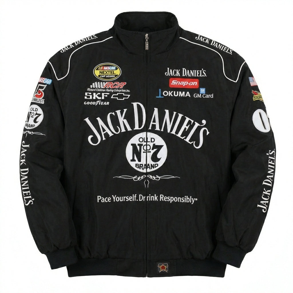 Jack Daniel's Old No. 7 Racing Jacket Black | Full Zip NASCAR Sponsor Logos