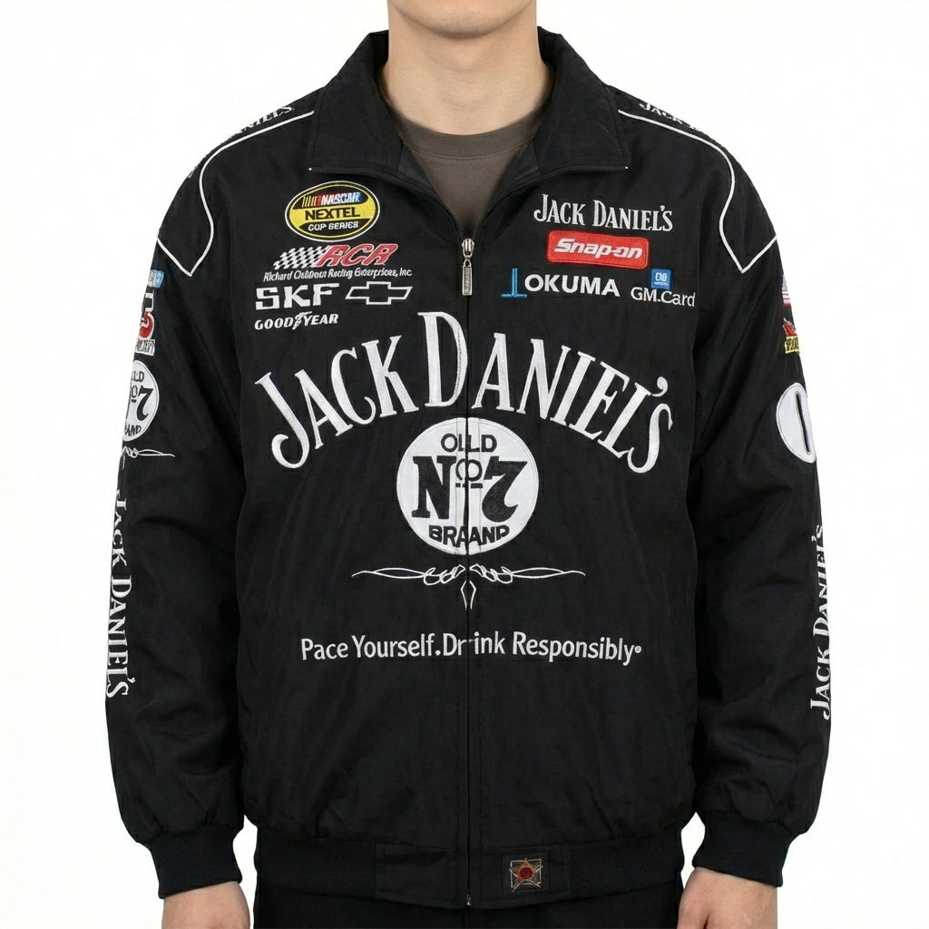 Jack Daniel's Old No. 7 Racing Jacket Black | Full Zip NASCAR Sponsor Logos
